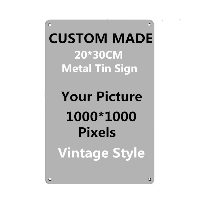 Vintage Collectible Signs - Placa de Metal Personalizada 20x30cm, Carregue