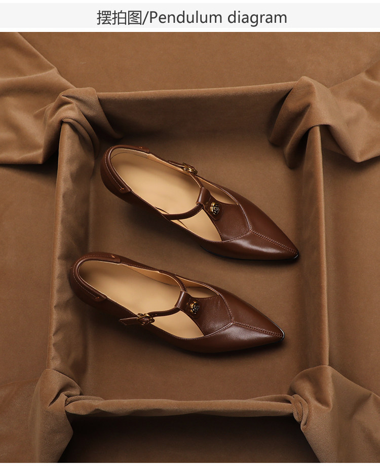 Vintage Collectible Shoes - Sapatos Mary Jane de Couro Genuíno