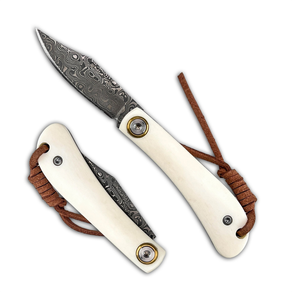 Vintage Collectible Knives - Faca Dobrável Compacta Vintage Damascus EDC,
