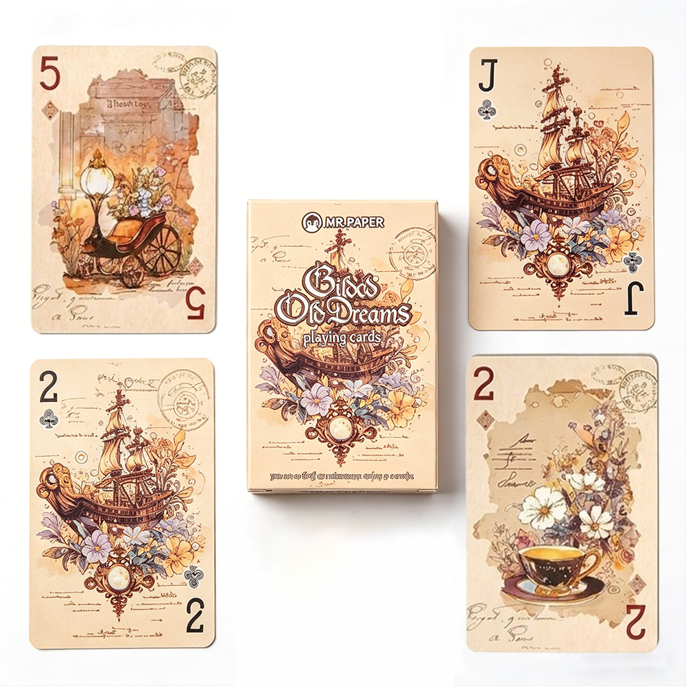 Vintage Collectible Board Games - 55 Cartas de Baralho Estéticas Vintage