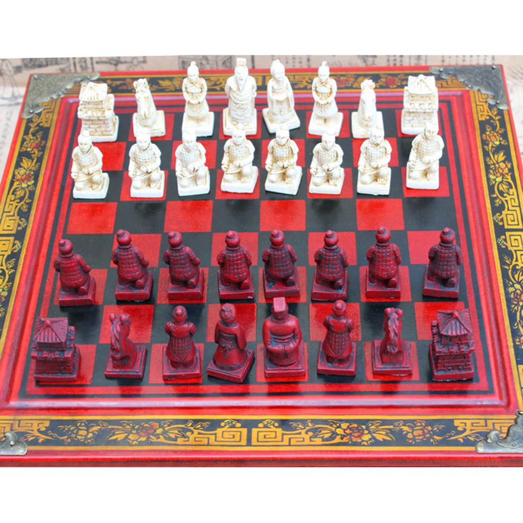 Vintage Collectible Board Games - Jogo de Xadrez Chinês de Luxo