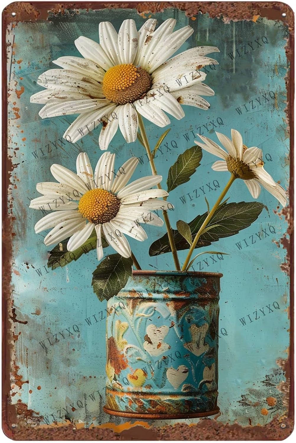 Vintage Collectible Signs - Placas de Metal Vintage com Flor