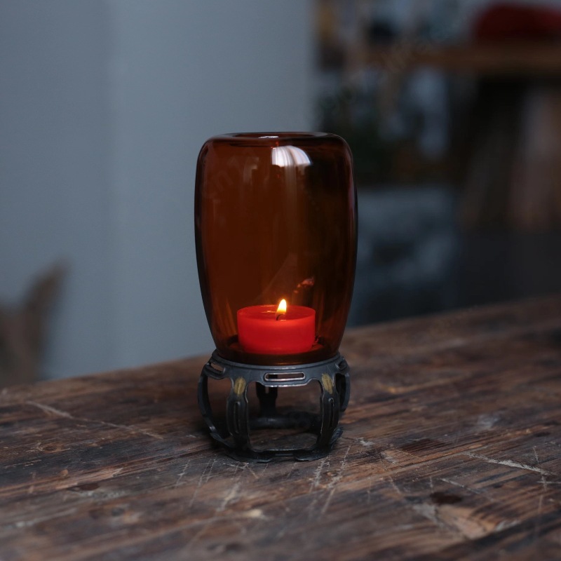Collectible Vintage Lamps - Suporte de Vela de Vidro Vintage,