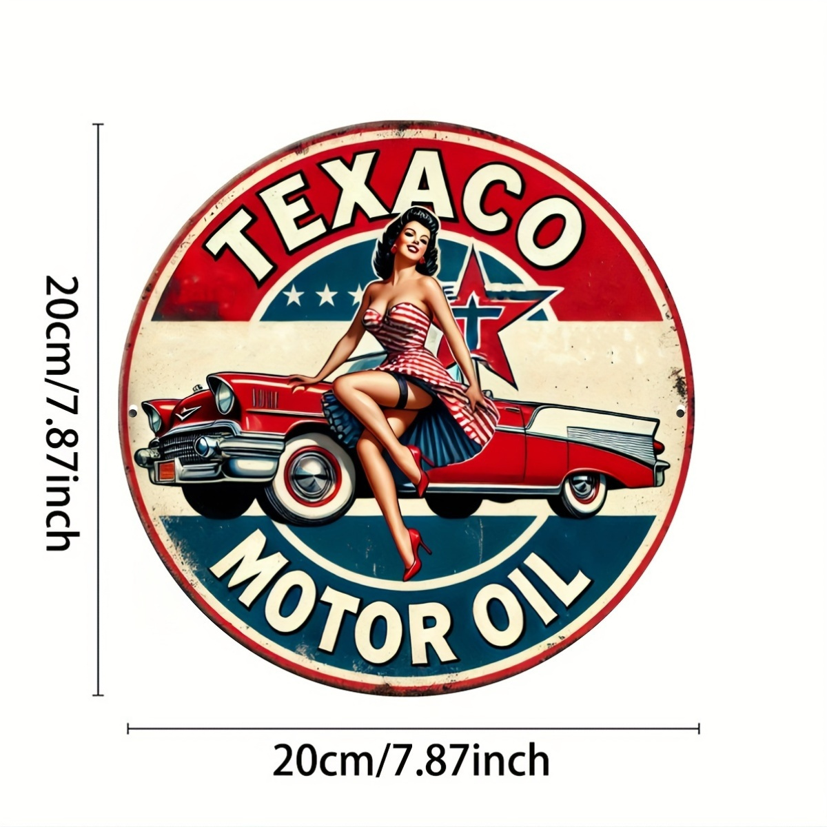 Texaco motor oil sinal de alum - Vintage Collectible Signs avaliação e preço